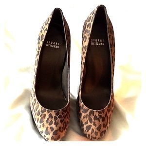 Stuart Weitzman Suede Leopard Heels NWOT